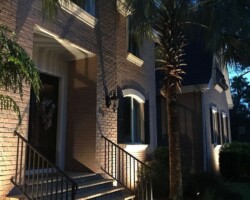 Perfect for residential landscaping and nighttime ambiance in Beaufort, SC. Outdoor lighting in Beaufort, SC enhancing home security and aesthetic appeal.